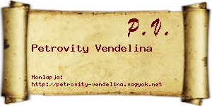 Petrovity Vendelina névjegykártya